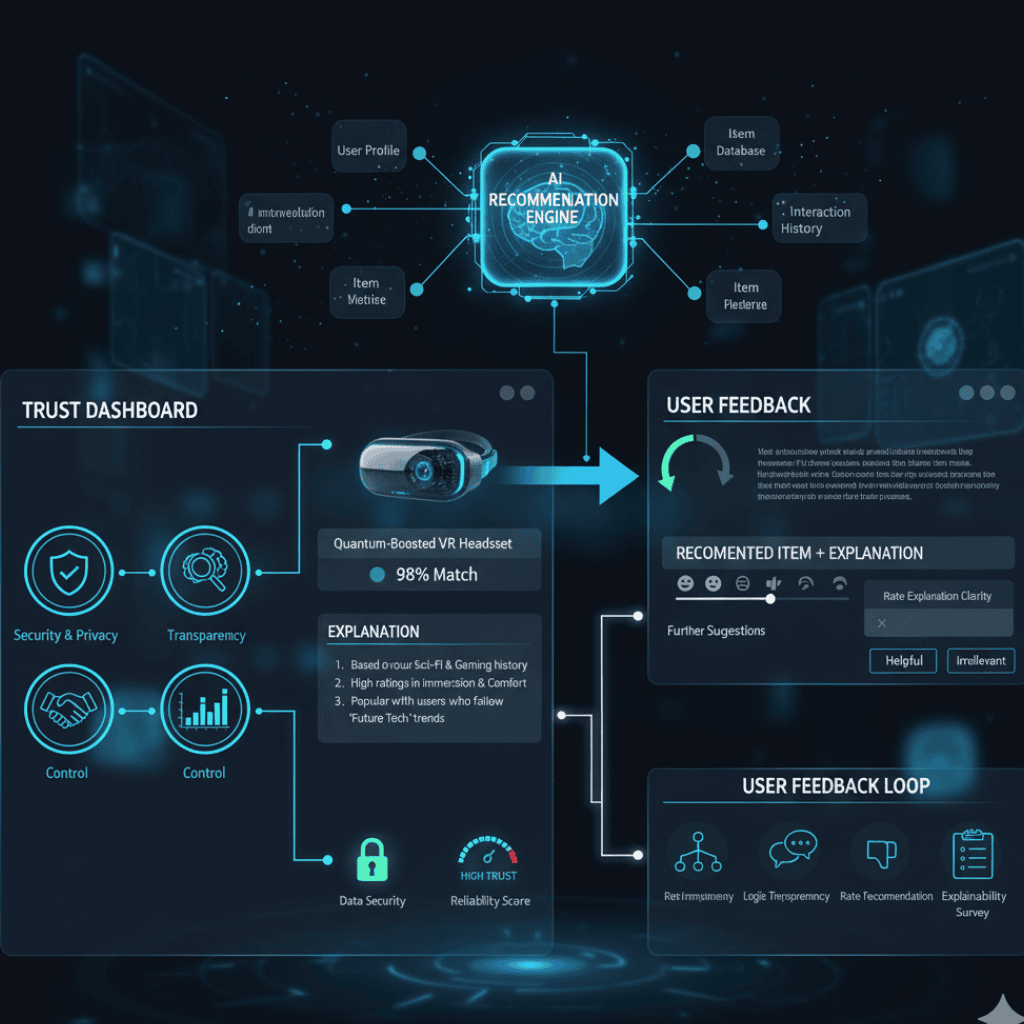 I will create explainable AI recommendation systems with user feedback & trust features